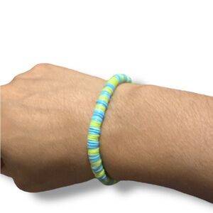 3 FOR $20 HANDCRAFTED Blue & Green Clay Beaded Bracelet